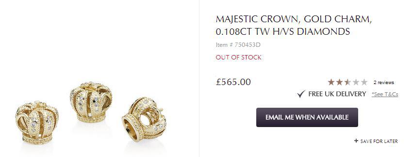  The £565 trinket is sold out