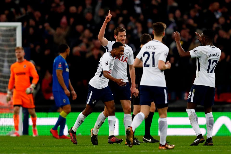 Jan Vertonghen scored a screamer to put Tottenham 3-0 up