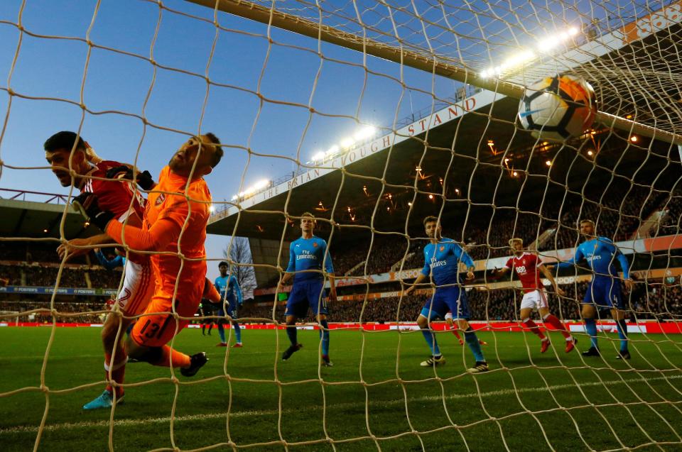  Arsenal goalkeeper David Ospina stood no chance as the ball flashed past him