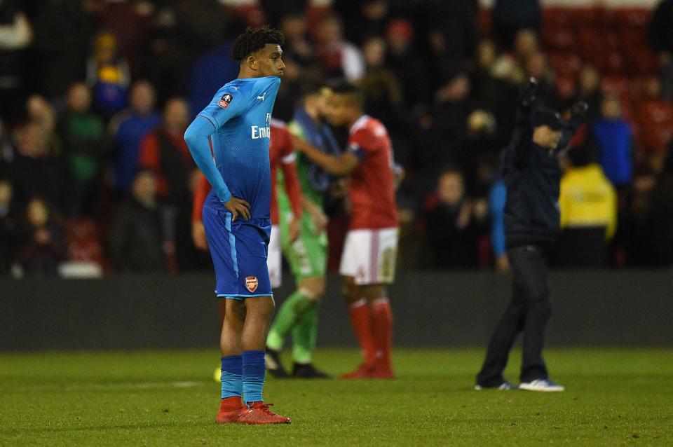  Alex Iwobi played as Arsenal were beaten 4-2 by Nottingham Forest