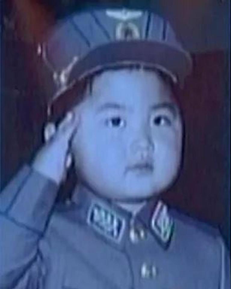  This photo shows how Kim was wearing military uniforms even as a toddler