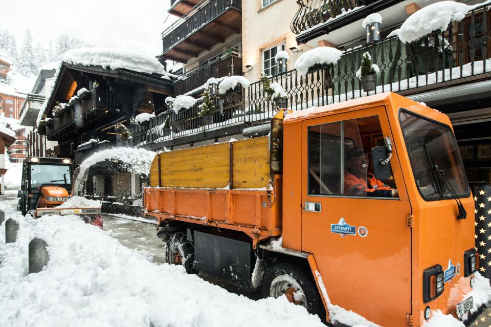  Massive snowploughs have been brought in to try and clear the roads