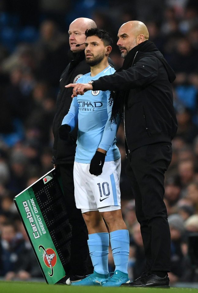  Pep Guardiola threw Sergio Aguero on to try and take a first-leg lead