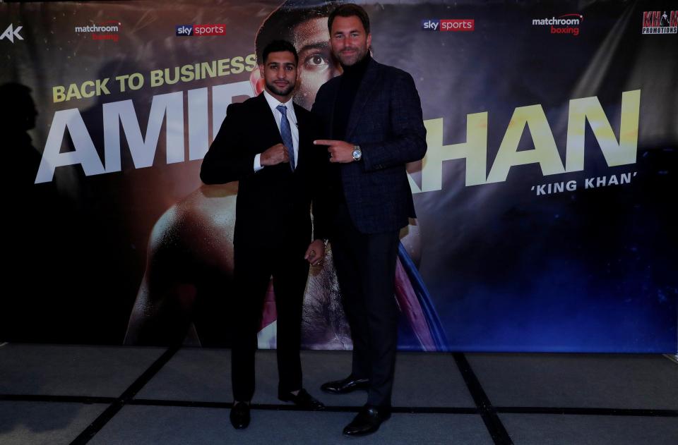 Amir Khan has healed the rift he had with boxing supremo Eddie Hearn and agreed a link-up