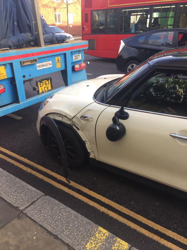  N'Golo Kante seemed to collide with a lorry