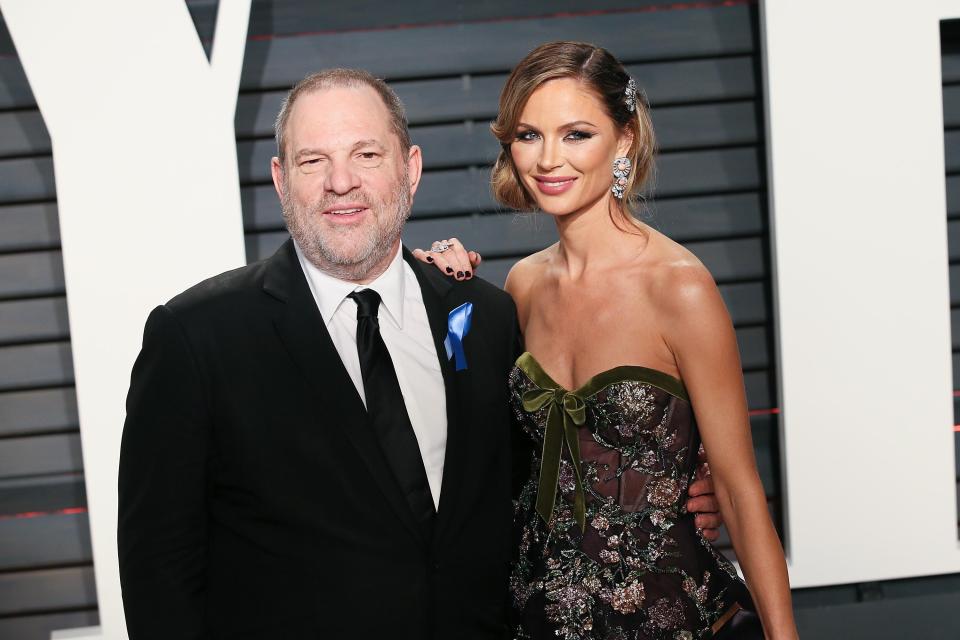 Harvey Weinstein and his soon-to-be ex-wife Georgina Chapman pictured at the 2017 Vanity Fair Oscar Party