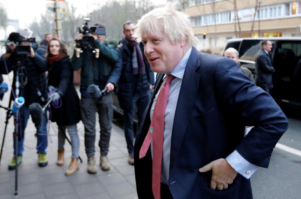  Boris Johnson arriving in Brussels for talks with Iran's foreign minister