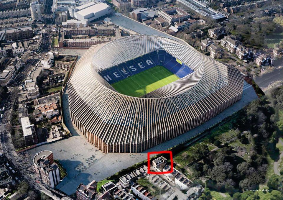  Chelsea's Proposed new £1bn stadium.. and circled the Crosthwaite family home