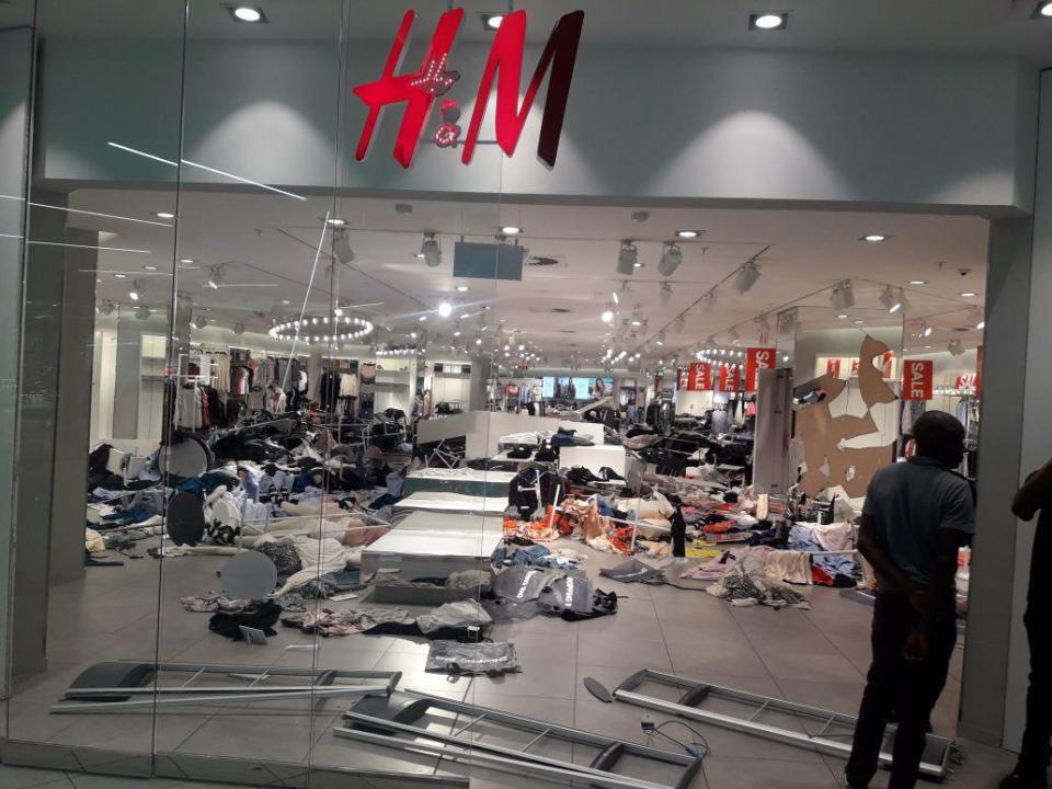  Protesters trashed outlets of H&M in Johannesburg in response to the controversial advertisement