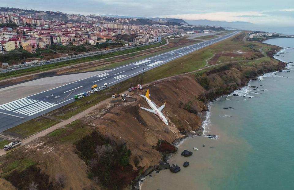 The Pegasus Airlines flight, with 168 people on board, had taken off from Ankara on its way to the northern province of Trabzon