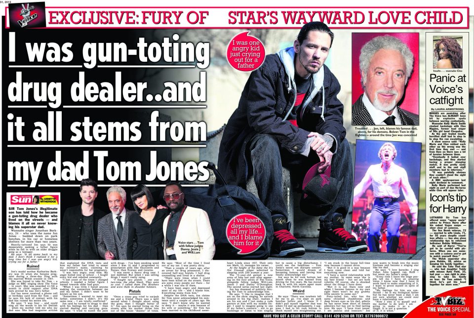  Jonathan pictured in a 2013 Sun story about his life without his dad