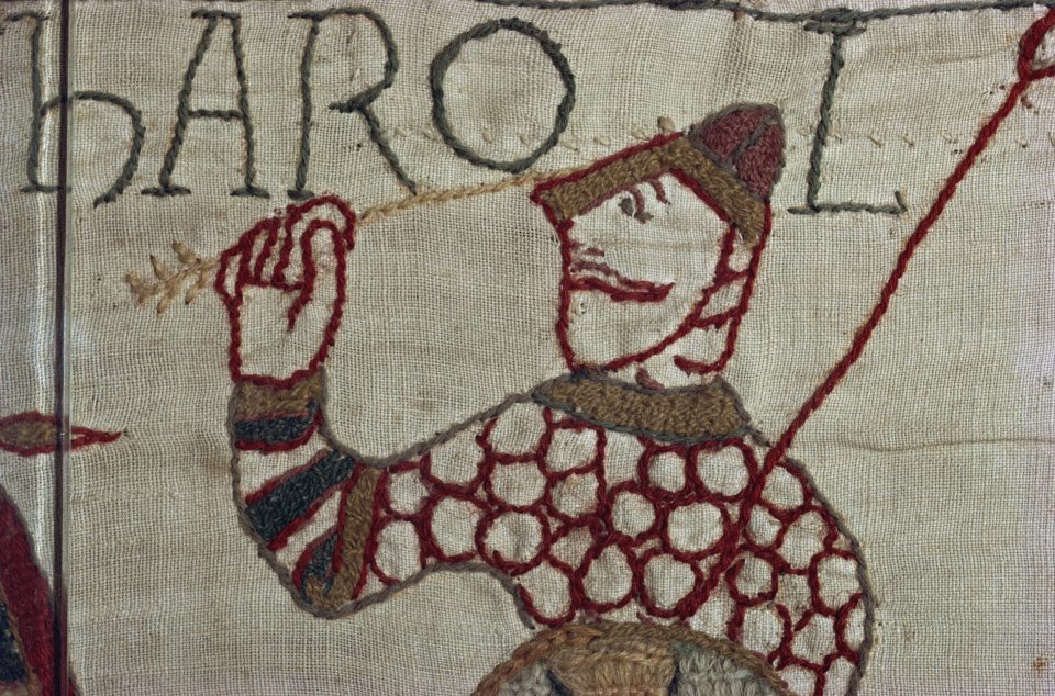  The 70m long tapestry features King Harold being struck in the eye with an arrow, which led to his death