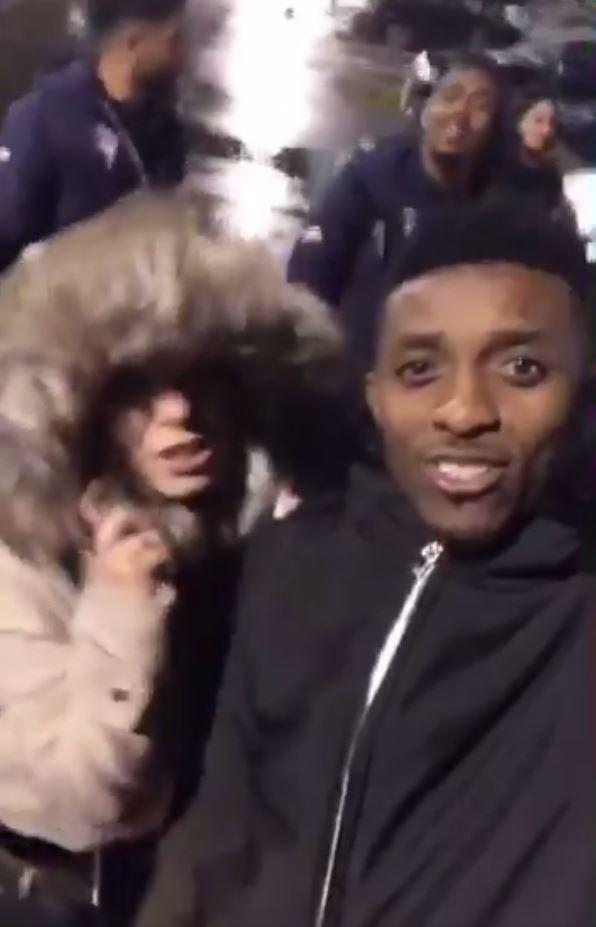  Malcom is seen messing around with a group of women after Bordeaux's defeat