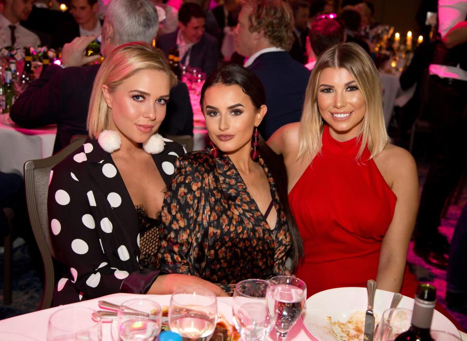  (L-R) Gabby Allen, Amber Davies and Olivia Buckland attend a charity bash