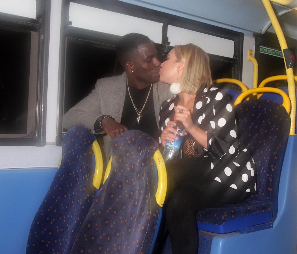  Gabby and Marcel kissed on the bus as they headed home