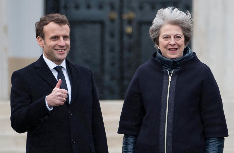  Emmanuel Macron and Theresa May looked like they were getting on well during tense Brexit talks