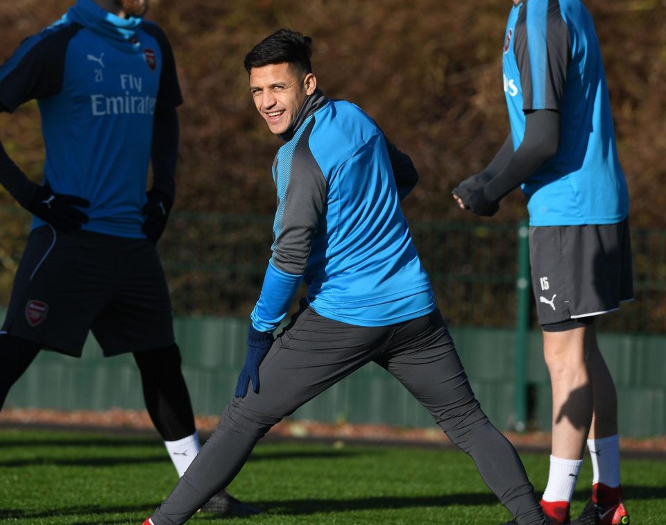  Despite training, Alexis Sanchez is unlikely to feature against Crystal Palace