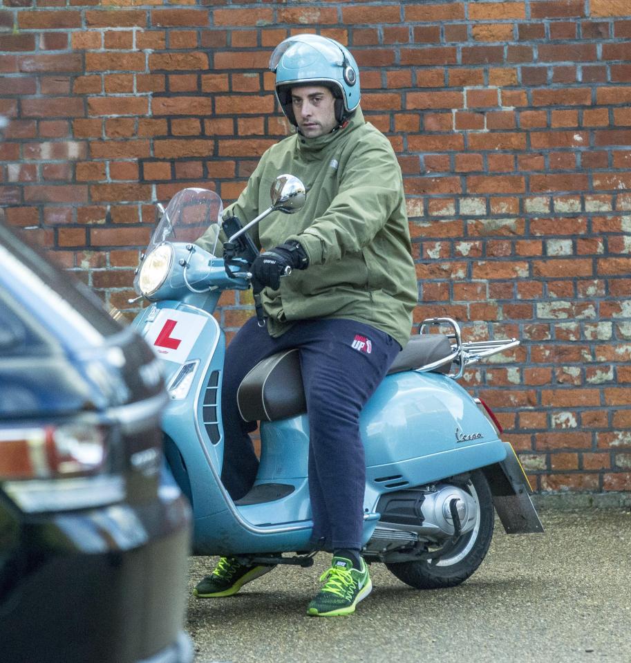  He rode off on his moped - as he hasn't got his driving license yet