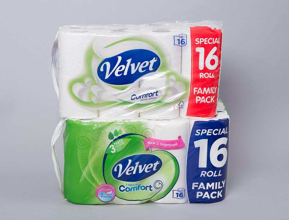  Bog standard . . . Velvet's 3-ply boast has vanished from its packaging