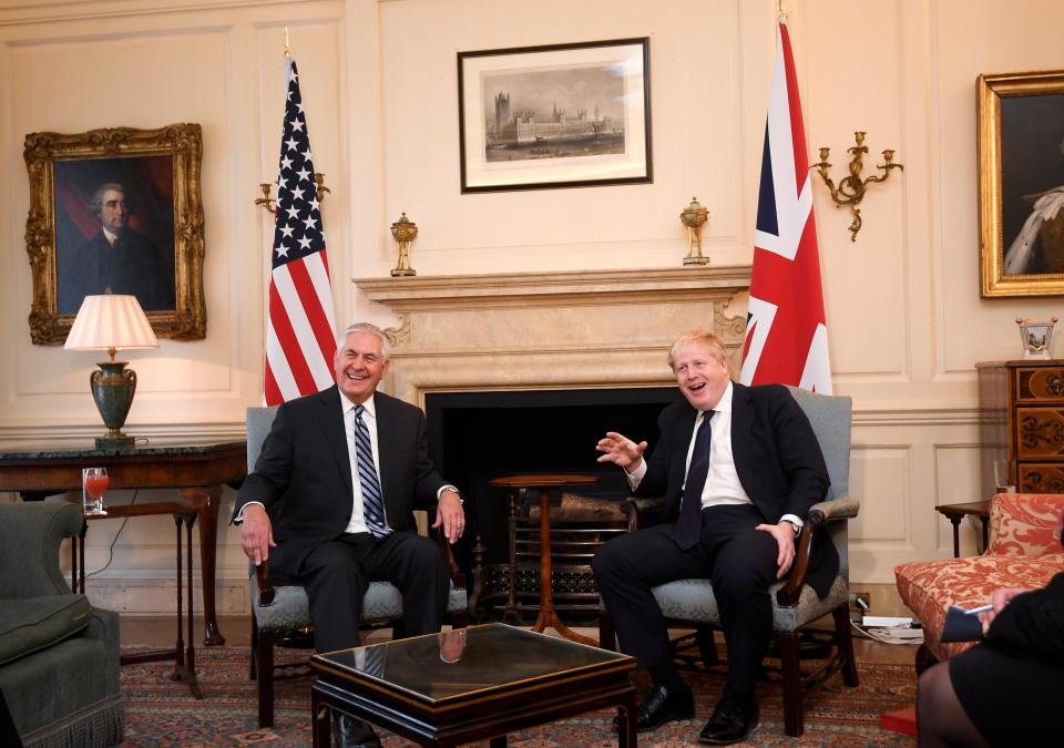  Johnson and Tillerson held talks on foreign policy issues - but Boris was sure to have mentioned Brexit too