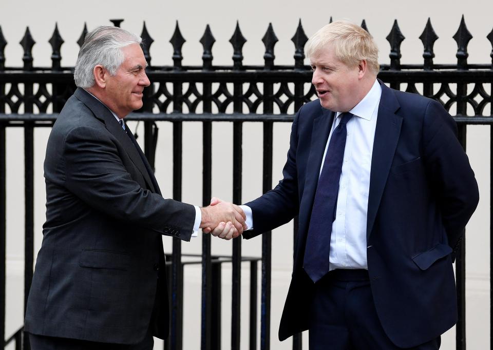  Boris Johnson welcomed the US Secretary of State to London today - where he will also hold talks with Theresa May