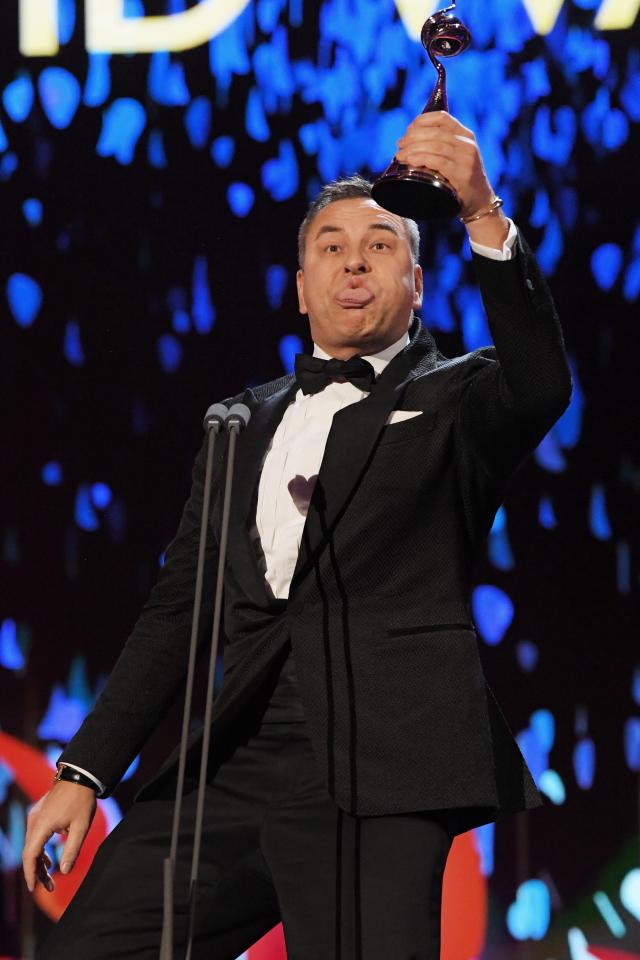  David Walliams jokingly dedicated his award to boss Simon Cowell as he won the best judge trophy