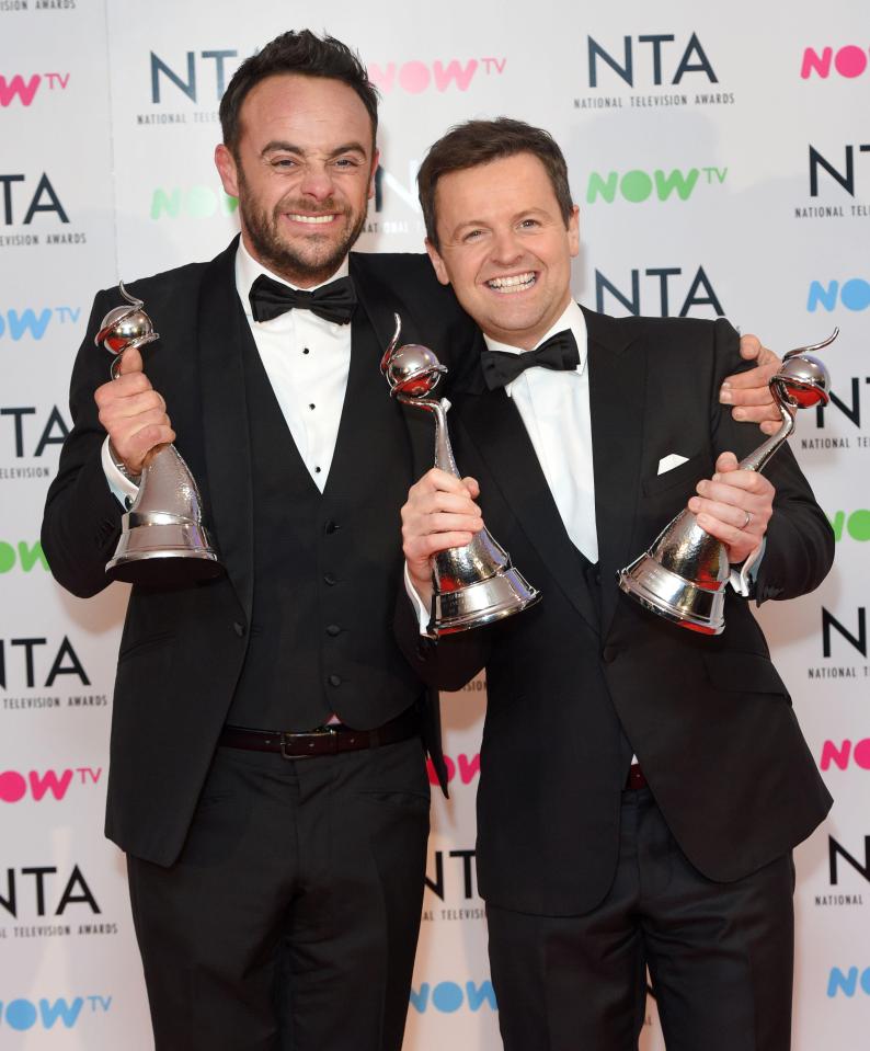  It was a great night for Ant and Dec as they scooped three gons