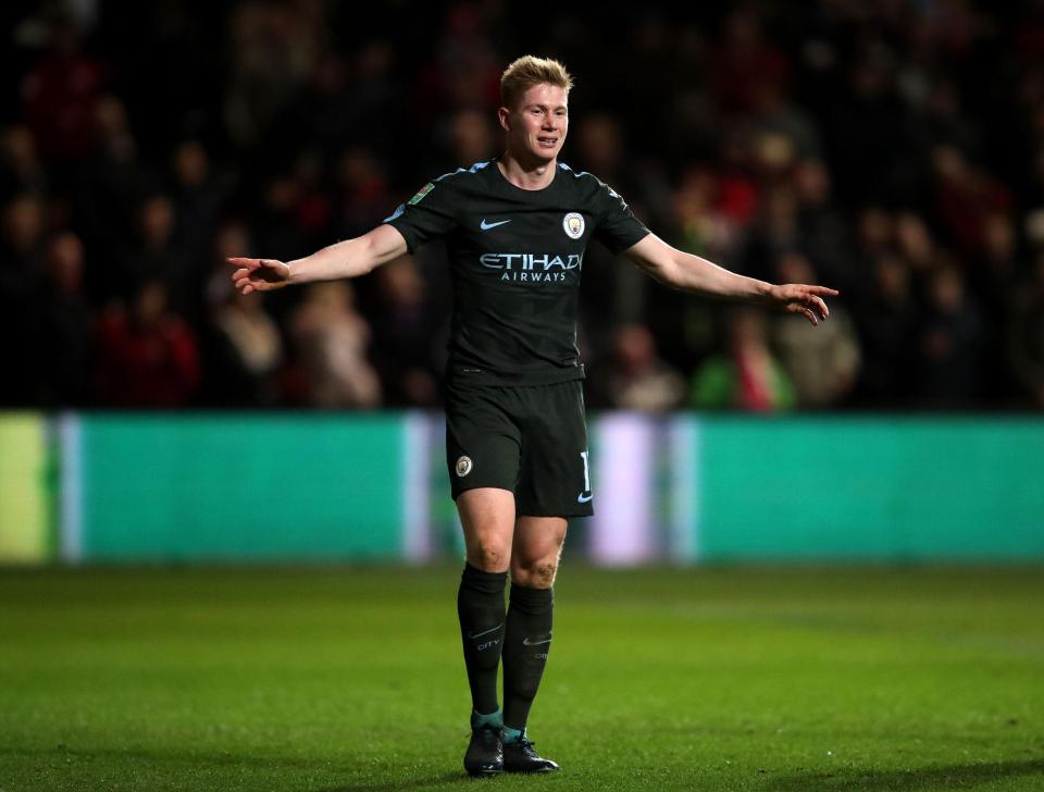  The Belgian scored as Man City reached the final of the Carabo Cup final