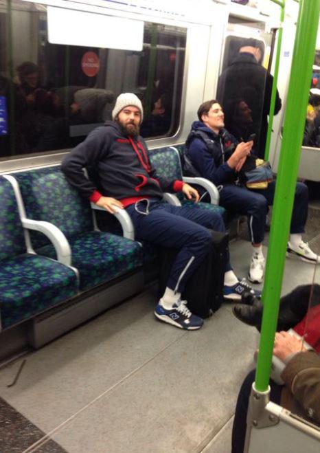  Martin Kelly and Joe Ledley found something to laugh about on the Tube