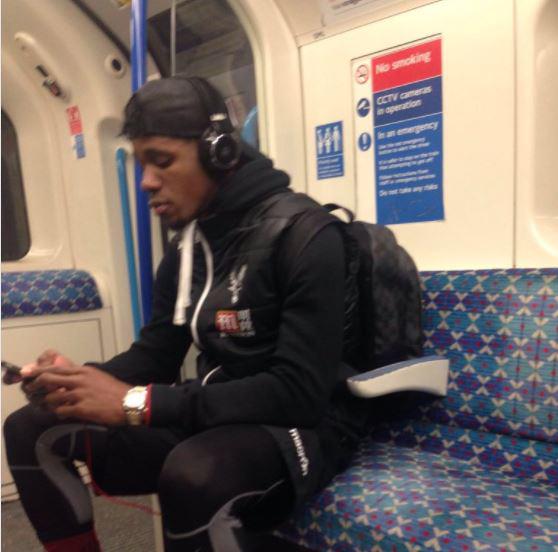  Wilfried Zaha kept his headphones on during his London Underground ride