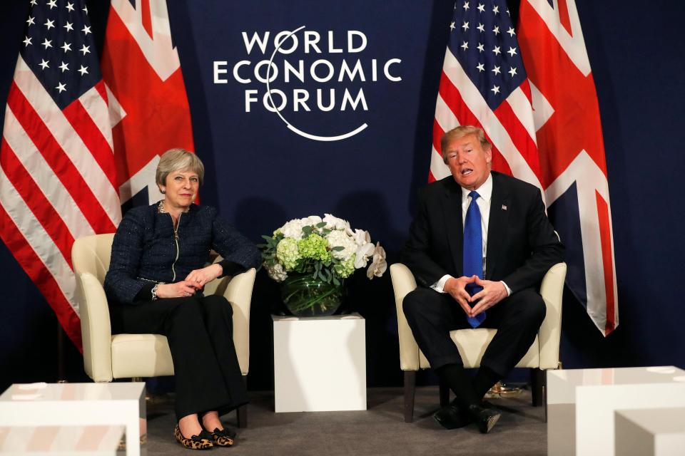  Theresa May and Donald Trump had a meeting in Davos in January