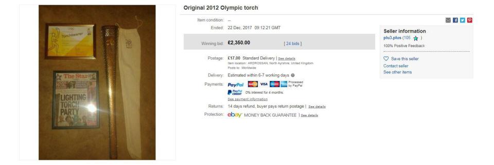 There are a number of Olympic relay torches on sale on eBay