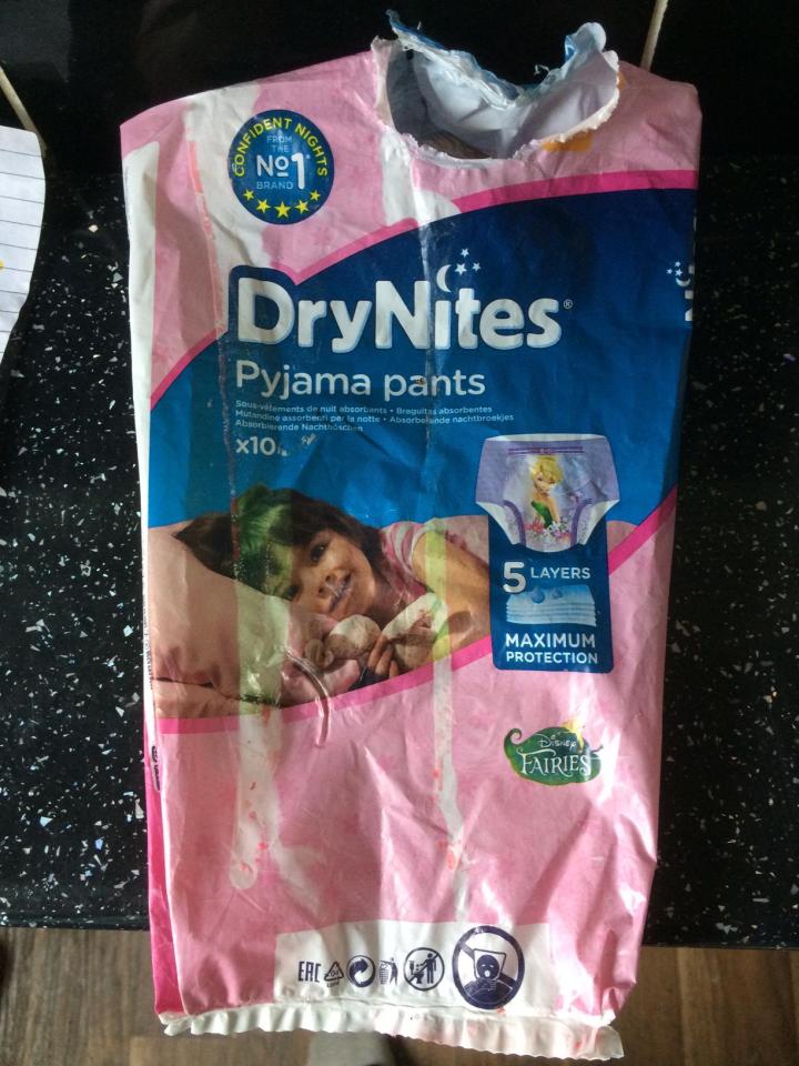  The young girl had been wearing DryNites nappies