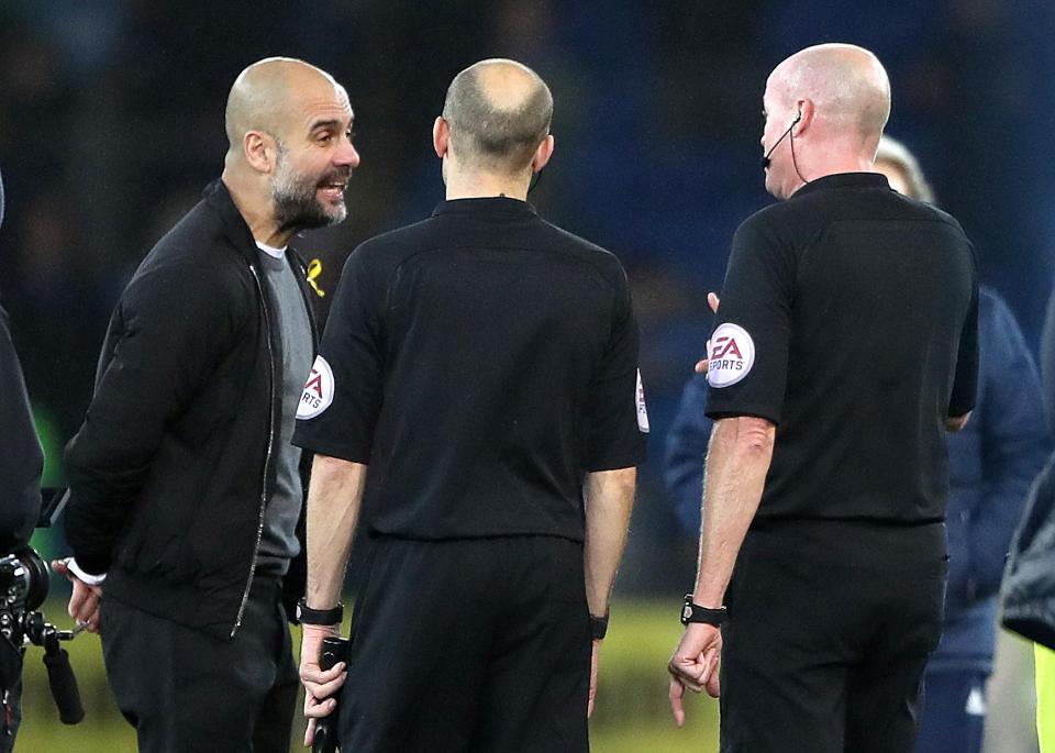  Lee Mason was berated by Pep Guardiola after the match