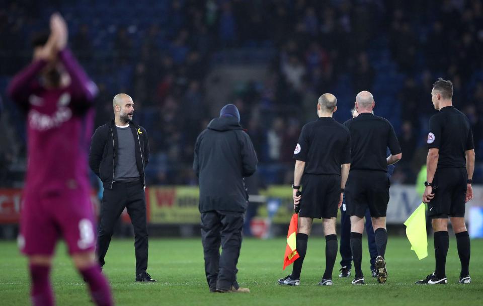  Man City boss Pep Guardiola accused referee Lee Mason for failing to protect his players