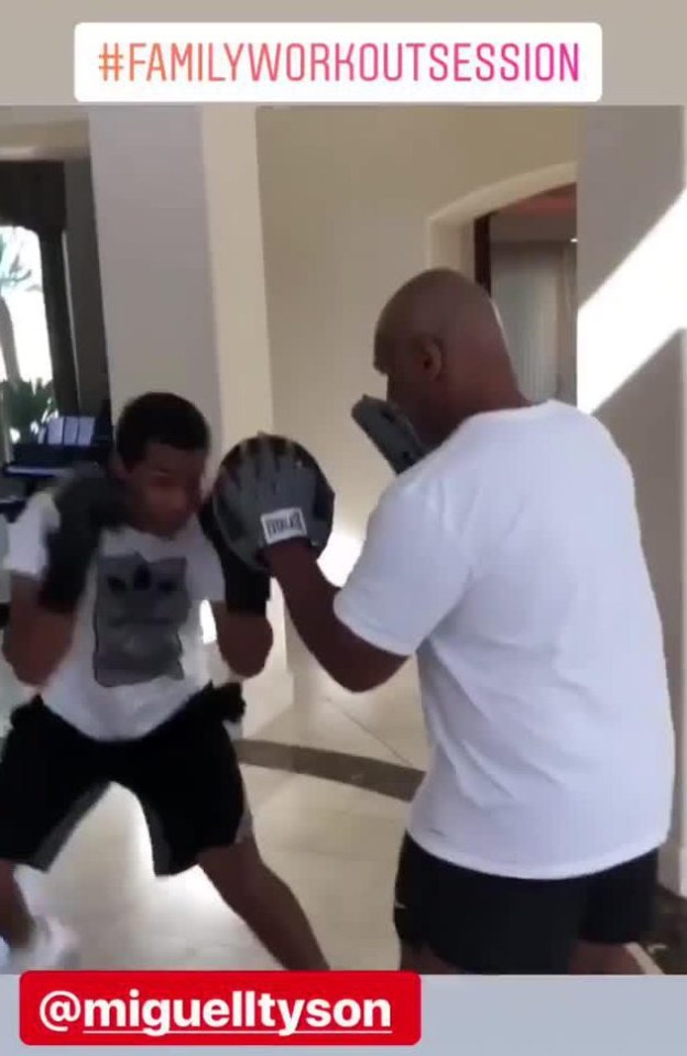 Mike Tyson decided to put his 15-year-old son Miguel through his paces