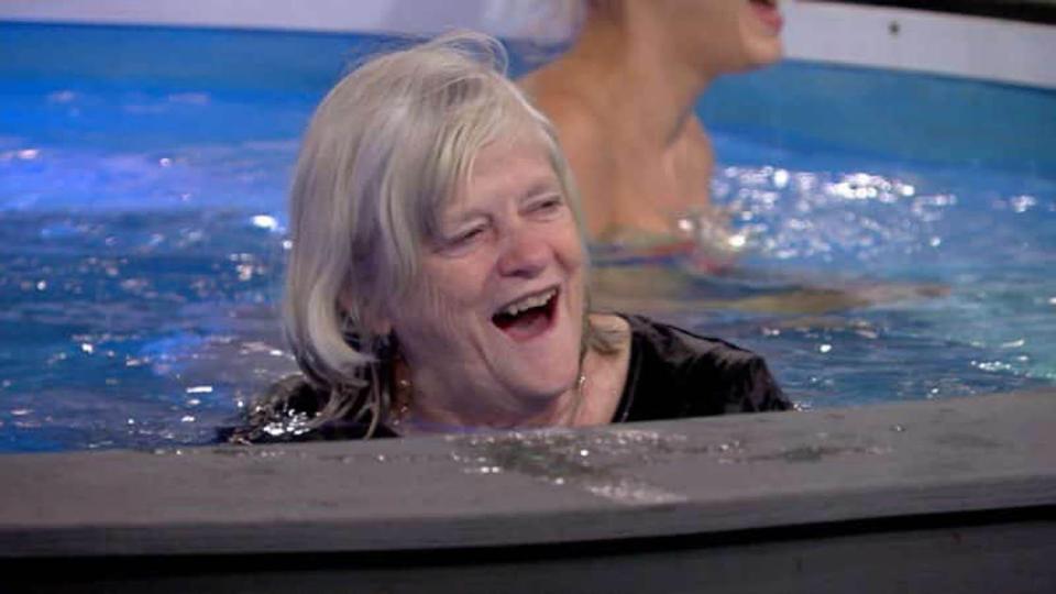  Ann Widdecombe finally gets into the pool