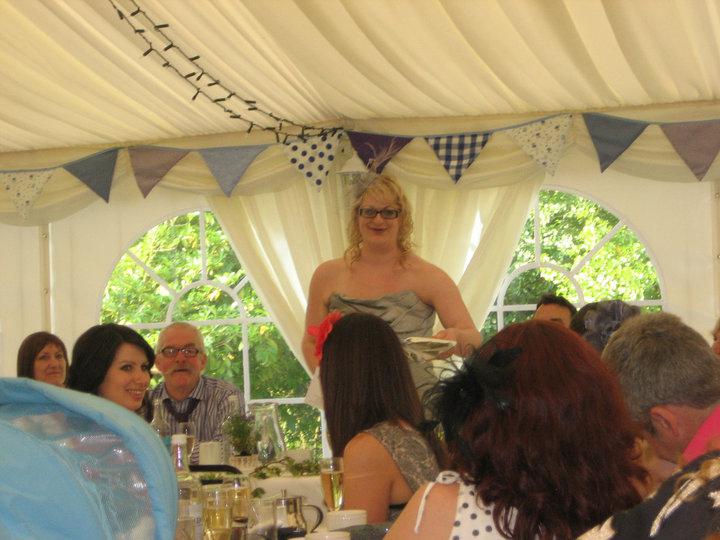  Lucy gave a speech at her wedding