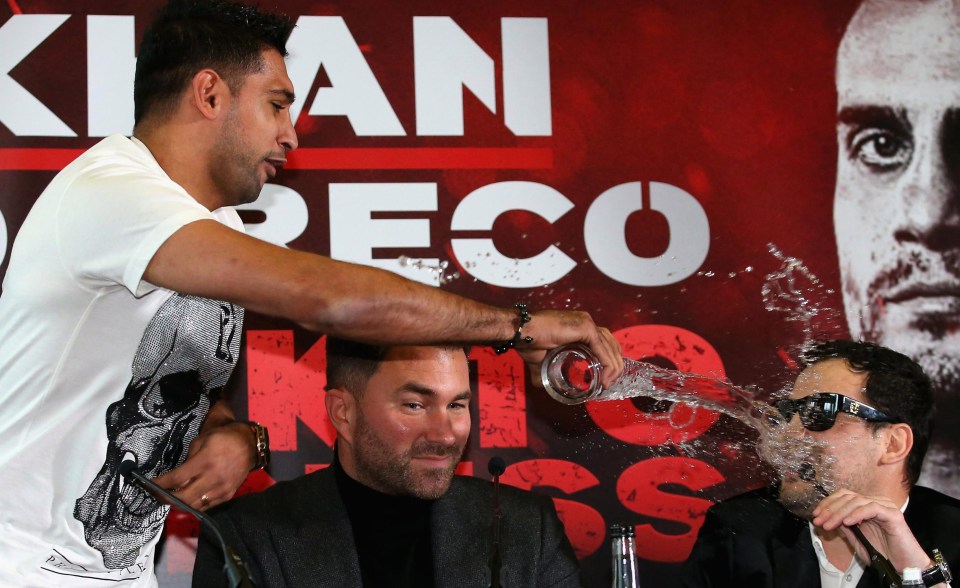 Amir Khan usually throws punches but chose water this time