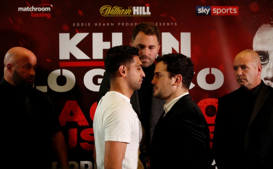 Amir Khan came face-to-face with Phil Lo Greco