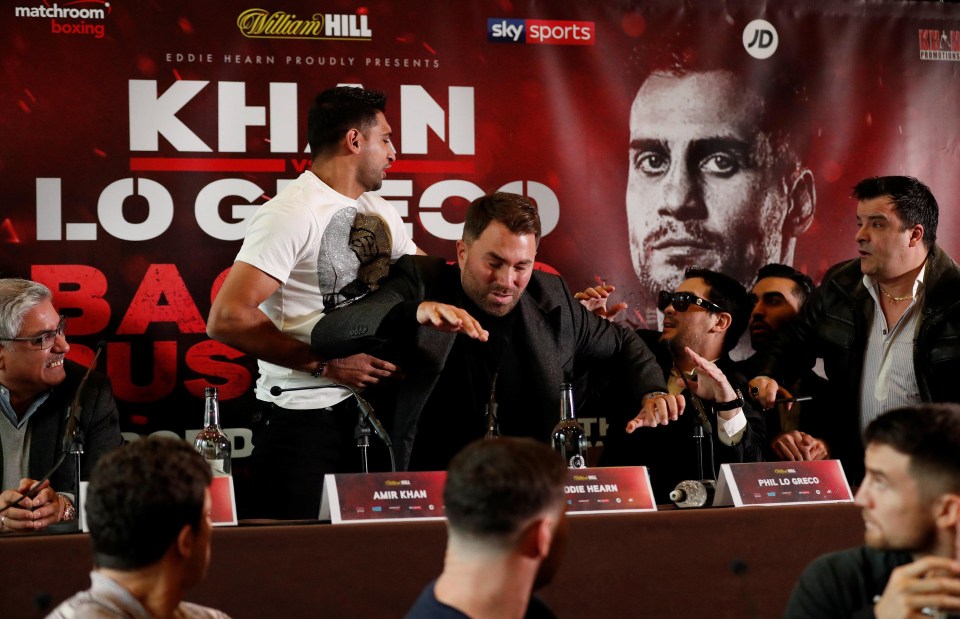 Eddie Hearn was stuck in the middle of Amir Khan and Lo Greco