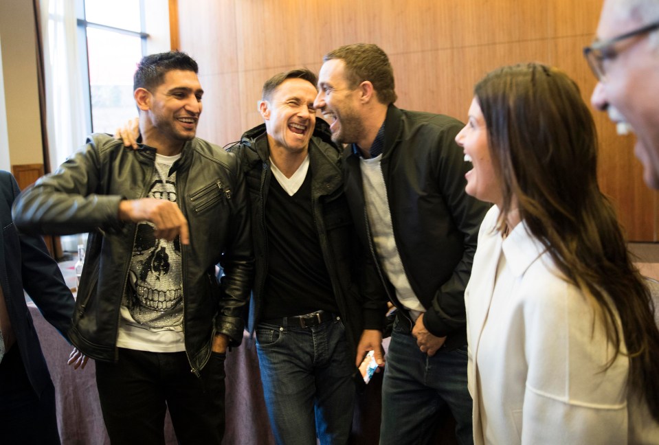 The boxer was all smiles after the press conference