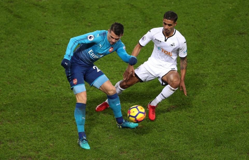  Granit Xhaka has been slated by Arsenal fans after the defeat to Swansea