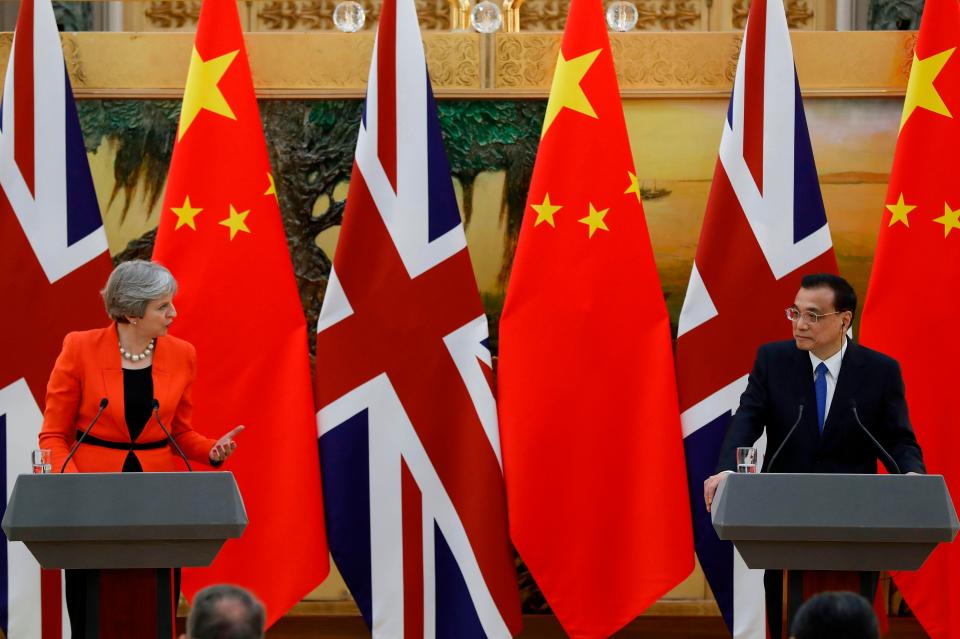  Mrs May has travelled for trade and investment talks with Chinese leader