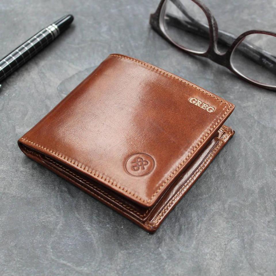  This personalised wallet is made from Italian leather that only gets better with age and a 25-year guarantee if it doesn't - a worthy investment