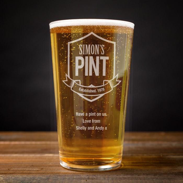  This playful pint glass will make his beer taste even better