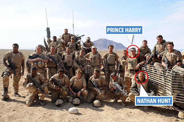  Warrant Officer Nathan Hunt served with Prince Harry, fifth right, In Afghanistan in 2008