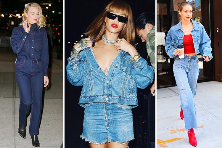 Margot Robbie, Rihanna and Gigi Hadid in double denim