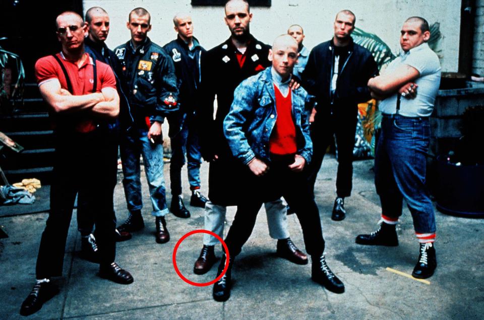 Boots Russell wore to play neo-Nazi Hando in 1992 film Romper Stomper, about a racist gang of youths in Melbourne, Australia