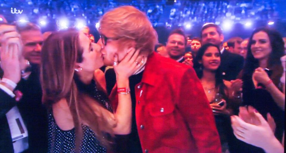  Ed announced the pair had got engaged in January by posting a picture of them together on Instagram, before they were seen smooching again at the Brit Awards